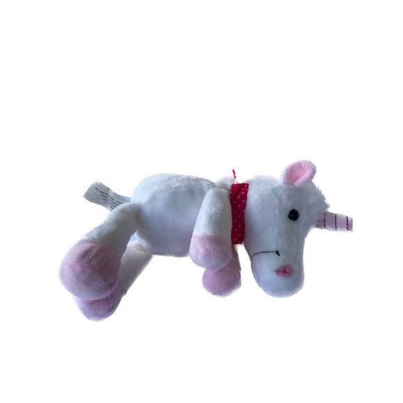 Kinder White Unicorn Plush Pink Bandana with White Stars Stuffed 12" - Picture 6 of 6